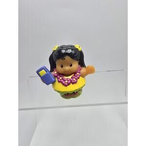 Fisher Price Little People Hawaiian Vacation Flower Lei Holding Cell Phone